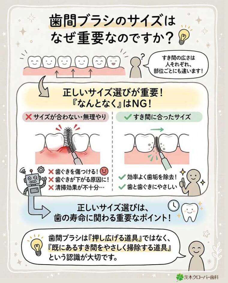 歯間ブラシのサイズはなぜ重要なのですか？