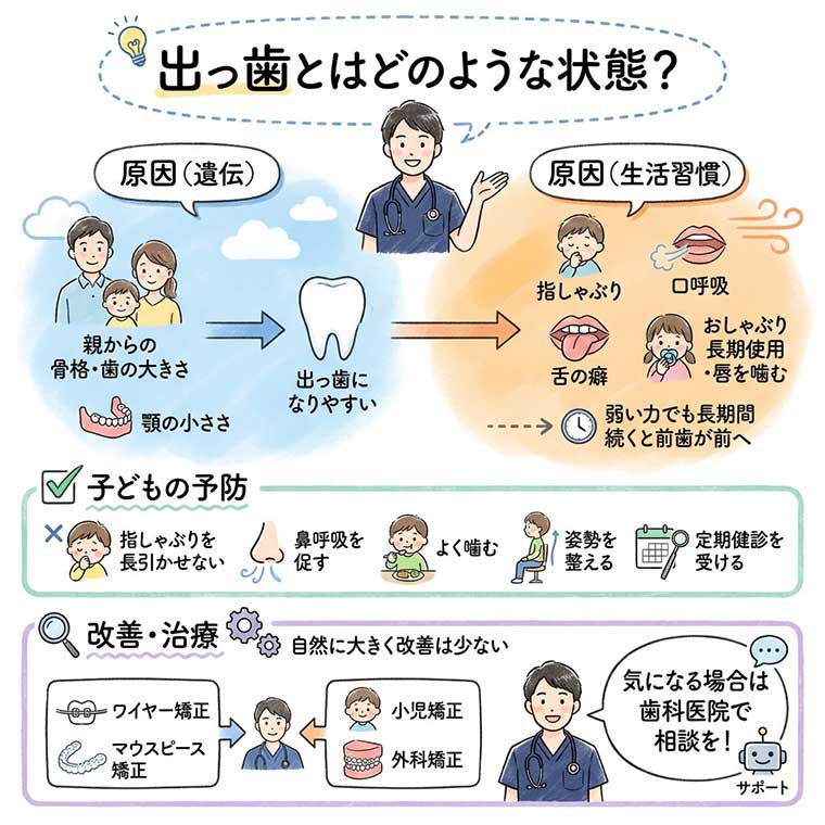 出っ歯とはどのような状態？の図解
