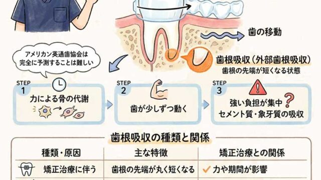 マウスピース矯正で歯根吸収は起こる？の図解