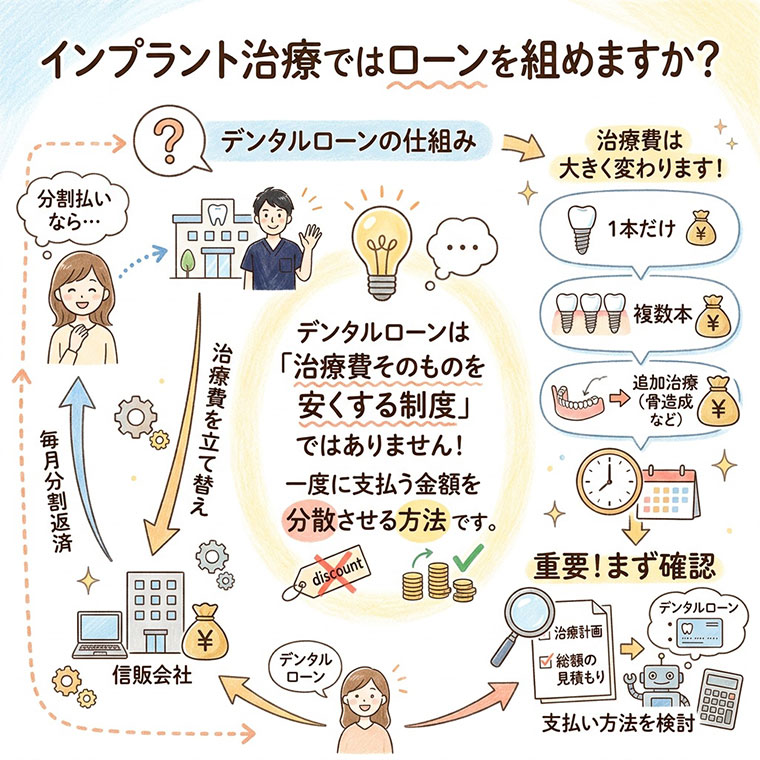 インプラント治療ではローンを組めますか？の図解
